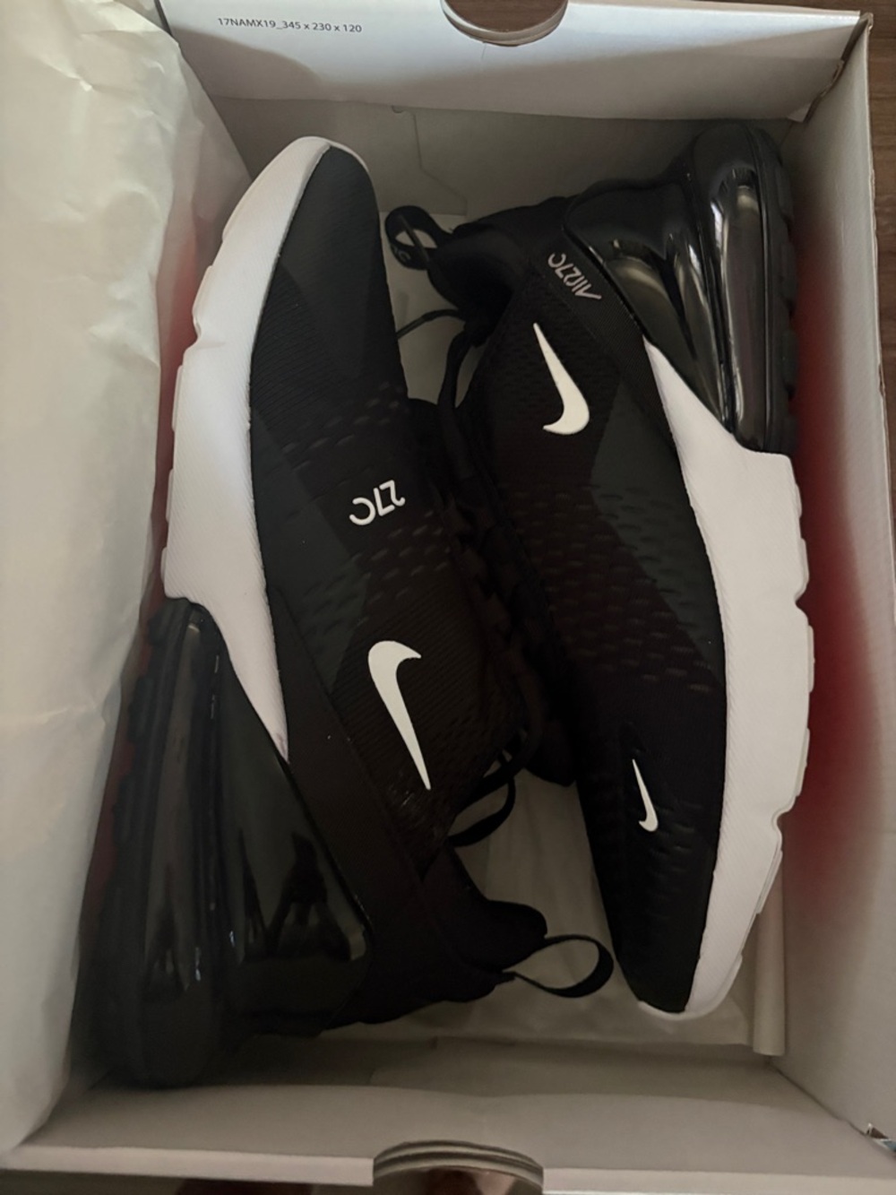 Nike Black & White Air Max 270 Running Shoes